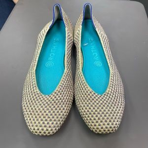 Metallic mirage square Rothy’s, size 9.5